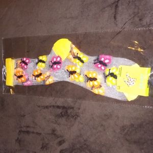 🆕🦋Pink/yellow/orange/black🦋 🌄 YELLOW & CLEAR nylon fashion socks